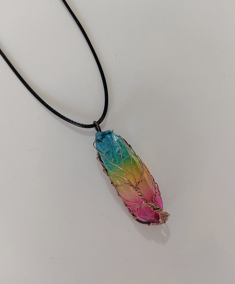 Crystal Pillar Tree of Life Pendant - Elegant & Meaningful
