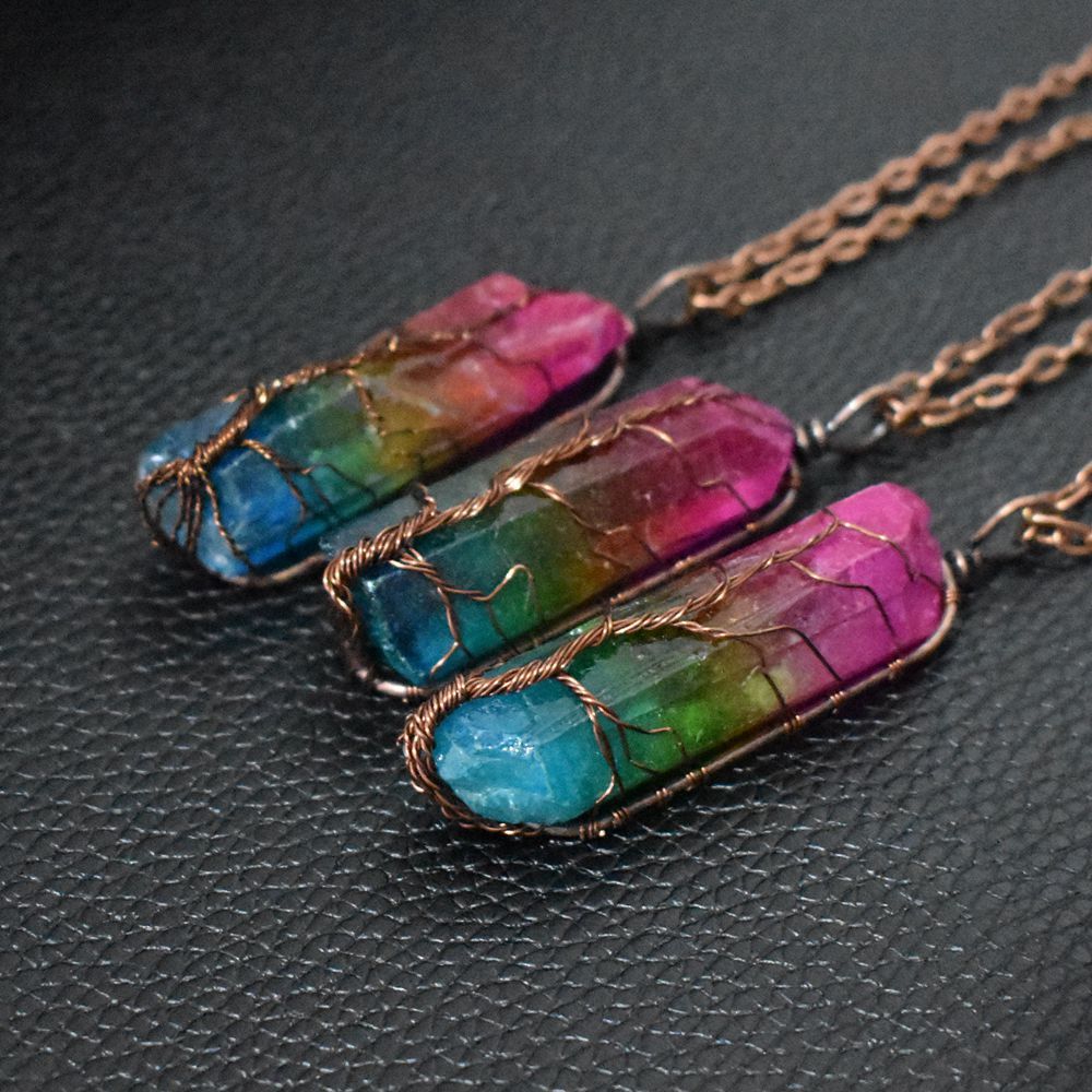 Crystal Pillar Tree of Life Pendant - Elegant & Meaningful