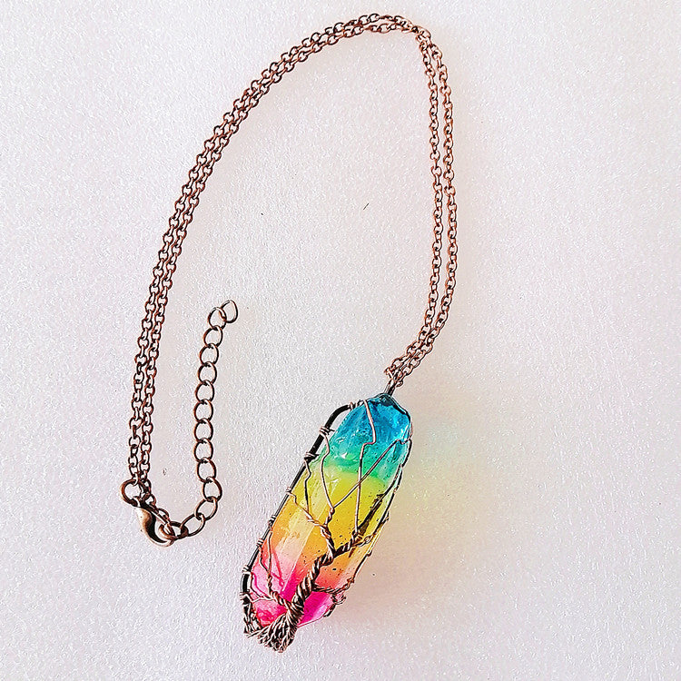 Crystal Pillar Tree of Life Pendant - Elegant & Meaningful