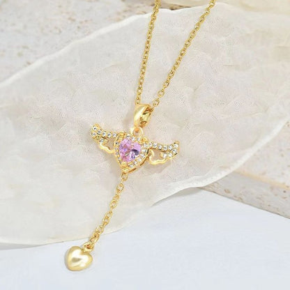 Cupid’s Whisper – Heart & Wings Pendant Necklace