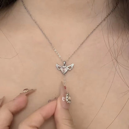 Cupid’s Whisper – Heart & Wings Pendant Necklace