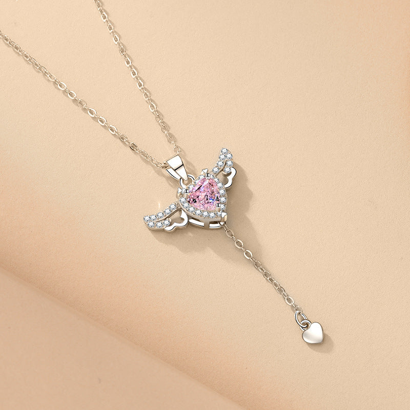 Cupid’s Whisper – Heart & Wings Pendant Necklace
