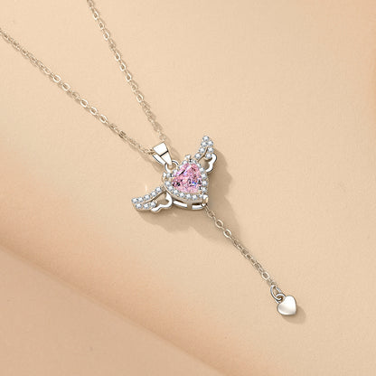 Cupid’s Whisper – Heart & Wings Pendant Necklace